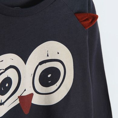 Cool Club, Bluza cu maneca lunga pentru baieti, albastru inchis, imprimeu bufnita