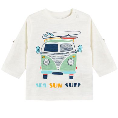 Cool Club, Bluza cu maneca lunga pentru baieti, ecru, imprimeu rulota
