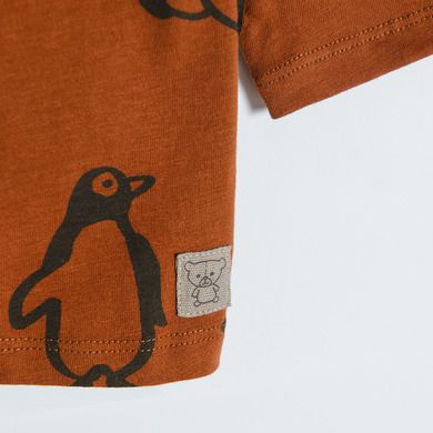 Cool Club, Bluza cu maneca lunga pentru baieti, maro, imprimeu pinguini