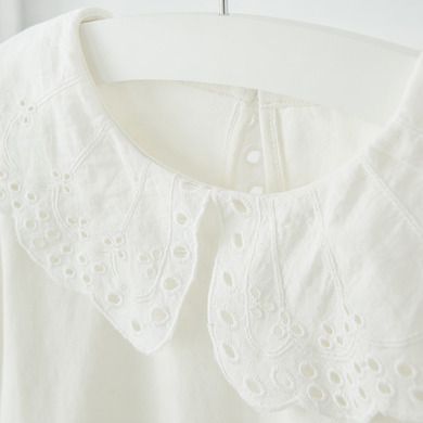 Cool Club, Bluza cu maneca lunga pentru fete, ecru, broderie englezeasca