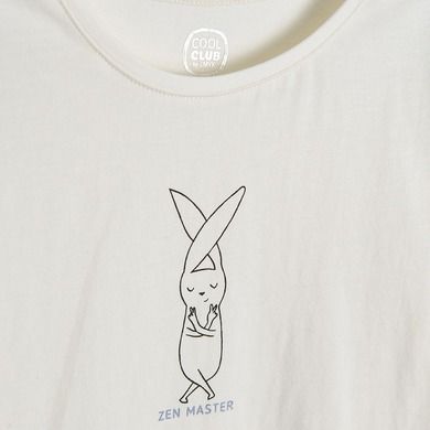 Cool Club, Bluza cu maneca lunga pentru fete, ecru, imprimeu Zen master