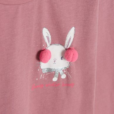 Cool Club, Bluza cu maneca lunga pentru fete, roz, imprimeu Winter bunny