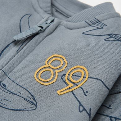 Cool Club, Bluza matlasata cu fermoar pentru baieti, albastru, imprimeu balene