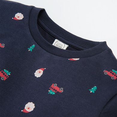 Cool Club, Bluza subtire pentru baieti, albastru inchis, motiv de Craciun