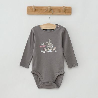 Cool Club, Body cu maneca lunga din bumbac organic pentru fetite, Bambi, set 3 buc.