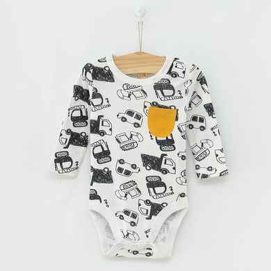 Cool Club, Body cu maneca lunga pentru baieti, alb, albastru, imprimeu masinute, set 2 buc.