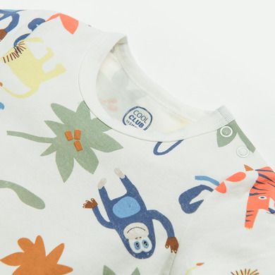 Cool Club, Body cu maneca scurta pentru baieti, ecru
