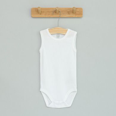 Cool Club, Body fara maneci pentru bebelusi, bumbac organic, alb, set, 3 buc.