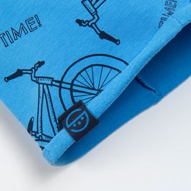 Cool Club, Caciula pentru baieti, albastru, imprimeu biciclete, Bike time!