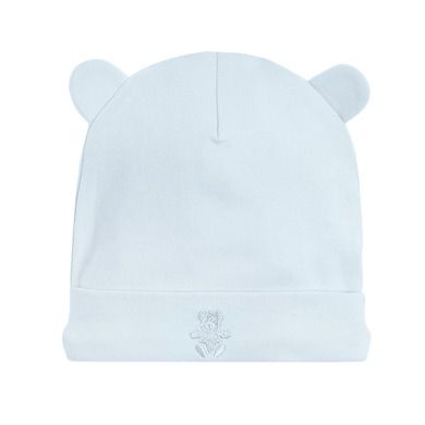 Cool Club, Caciuli din bumbac organic pentru baieti, culoare albastru deschis si alb, set 2 buc.