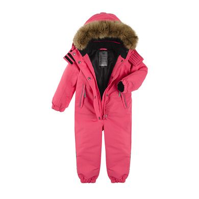 Cool Club, Combinezon ski cu gluga pentru fete, coral fluo, cu blanita