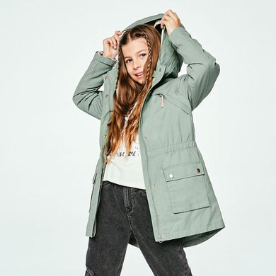 Cool Club, Geaca cu gluga pentru fete, 3in1, verde-roz, imprimeu frunze