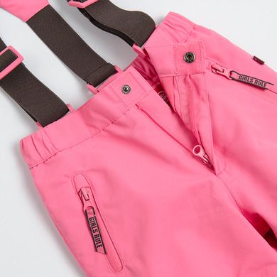 Cool Club, Pantaloni de schi cu bretele pentru fete, roz, imprimeu Girls rule