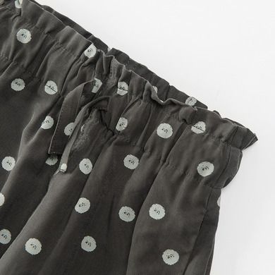 Cool Club, Pantaloni din material textil pentru fete, negru-grafit, cu buline