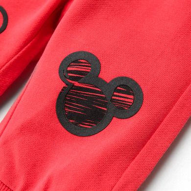 Cool Club, Pantaloni trening pentru baieti, rosu, imprimeu Mickey Mouse