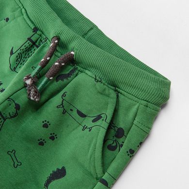 Cool Club, Pantaloni trening pentru baieti, verde, imprimeu catei