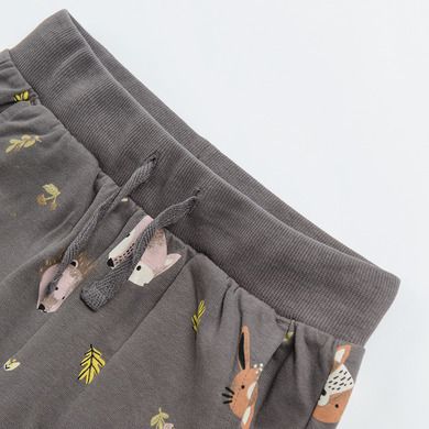 Cool Club, Pantaloni trening pentru fete, gri, imprimeu animale salbatice