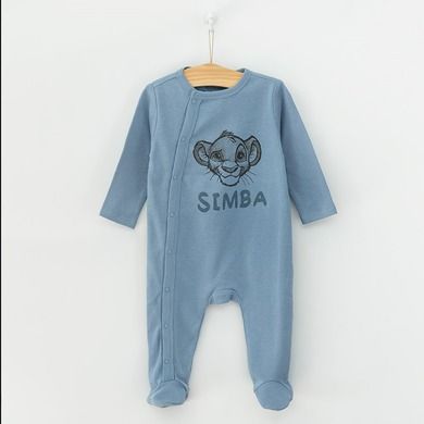 Cool Club, Pijama tip salopeta pentru baieti, albastru, verde, imprimeu Lion King, set 2 buc.