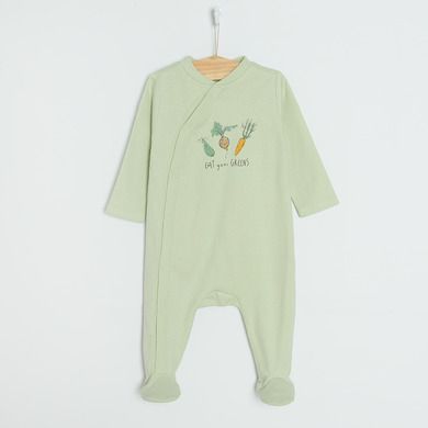 Cool Club, Pijama tip salopeta pentru baieti, ecru, verde, set 2 buc.