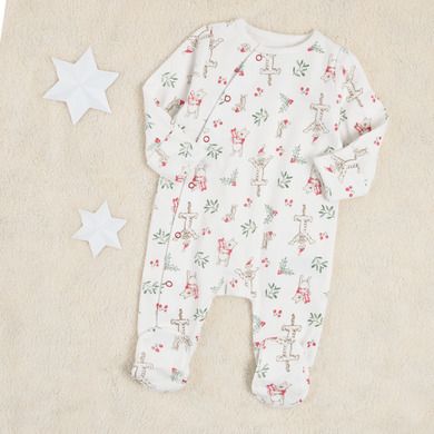 Cool Club, Pijama tip salopeta pentru baieti, gri, ecru, imprimeu Winnie the Pooh, set 2 buc.