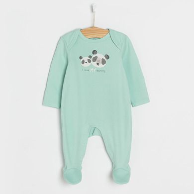Cool Club, Pijama tip salopeta pentru baieti, gri, menta verde, set, 2 buc.