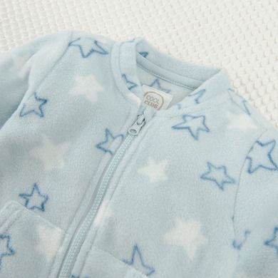 Cool Club, Pijama tip salopeta pentru baieti, polar, albastru deschis