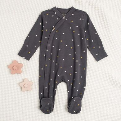 Cool Club, Pijama tip salopeta pentru fete, bumbac organic, roz, negru-grafit, imprimeu inimioare, set 2 buc.