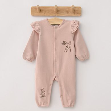 Cool Club, Pijama tip salopeta pentru fete, roz, imprimeu Bambi