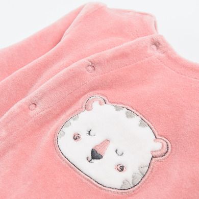 Cool Club, Pijama tip salopeta pentru fete, velur, roz, imprimeu tigru