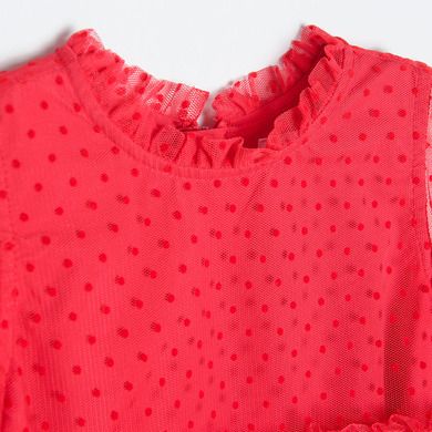 Cool Club, Rochie cu maneca lunga pentru fete, rosu