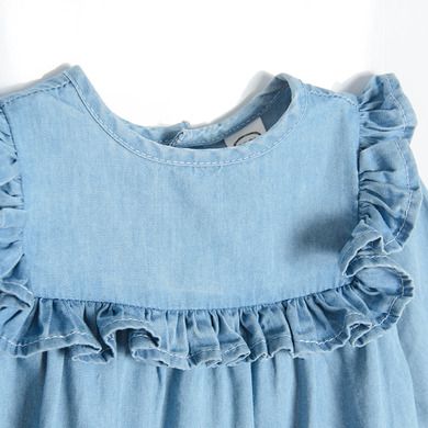 Cool Club, Rochie cu maneca lunga si volanase pentru fete, denim