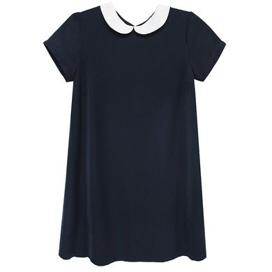 Cool Club, Rochie cu maneca scurta pentru fete, bleumarin, cu guler