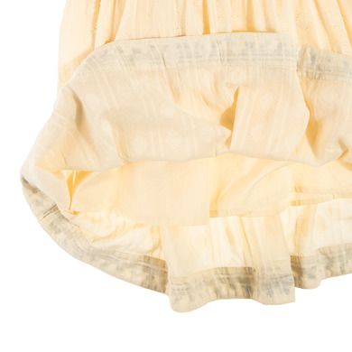 Cool Club, Rochie pentru fete cu maneca scurta, ocru, volane, boho