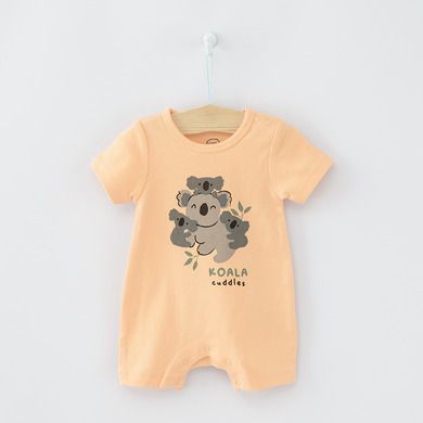 Cool Club, Salopeta Rompers pentru baieti, bumbac organic, mix de culori, imprimeu koala, set 2 buc.