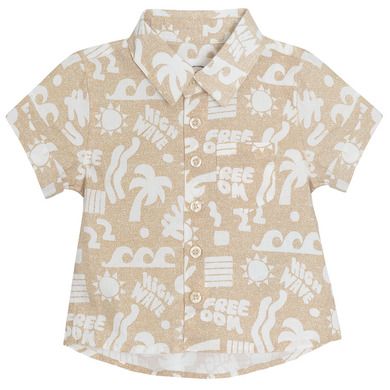 Cool Club, Set pentru baieti, Camasa cu maneca scurta, Pantaloni scurti, bej
