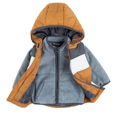 Cool Club, Set pentru baieti, vesta cu gluga, bluza polar cu fermoar, gri-maro