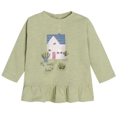Cool Club, Set pentru fete, Bluza cu maneca lunga, Pantaloni de trening, verde-grafit, imprimeu My lovely home