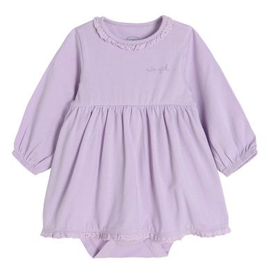 Cool Club, Set pentru fete, Body-rochie cu maneca lunga, Colanti, Bentita, violet-verde