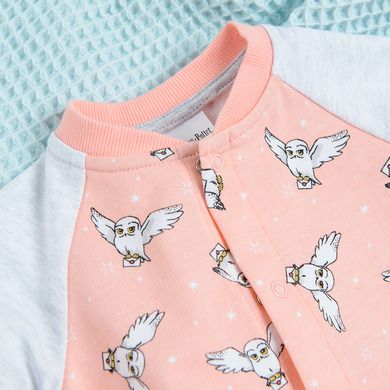 Cool Club, Set pentru fete, pijama tip salopeta, baveta, gri-roz, imprimeu Harry Potter