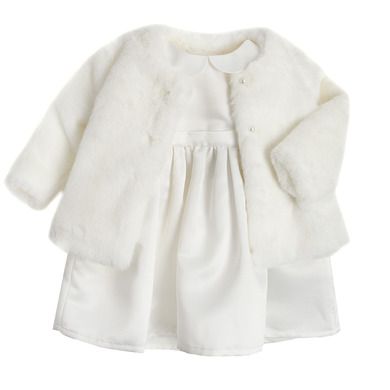 Cool Club, Set pentru fetite, geaca din blanita si rochie, culoare alb