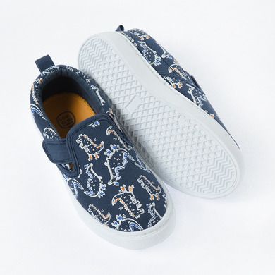 Cool Club, Tenisi tip slip on pentru baieti, bleumarin, imprimeu dinozauri