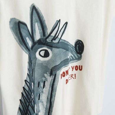 Cool Club, Tricou pentru baieti, ecru, imprimeu cerb, Don't you deer