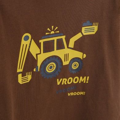 Cool Club, Tricou pentru baieti, maro, imprimeu excavator, Vroom