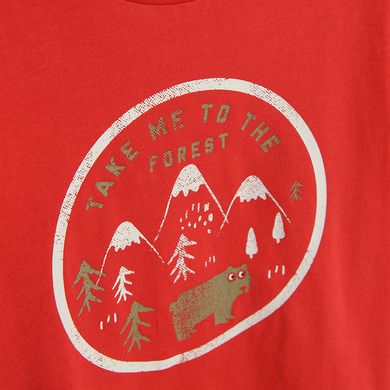 Cool Club, Tricou pentru baieti, rosu, imprimeu Take me to the forest