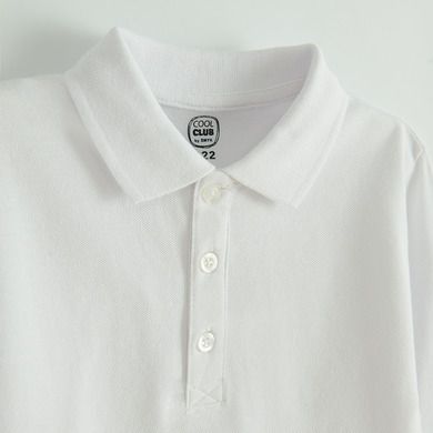 Cool Club, Tricou polo cu maneca lunga pentru baieti, alb