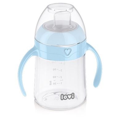 Lovi, cana pentru bebelusi cu mustiuc, albastru, 150 ml