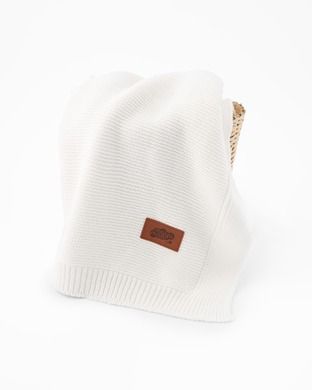 Maya Moo, patura din bumbac si bambus, White, 80-100 cm