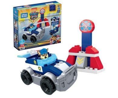 Mega Bloks, Paw Patrol, Chase, masina si figurina, set de constructie, 31 piese