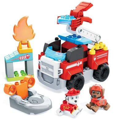 Mega Bloks, Paw Patrol, Marshall, masina si figurina, set de constructie, 34 piese