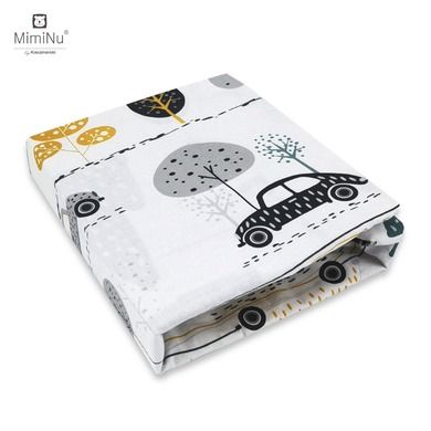 MimiNu, Calatoria copiilor, cearceaf din bumbac cu elastic, 60-120 cm